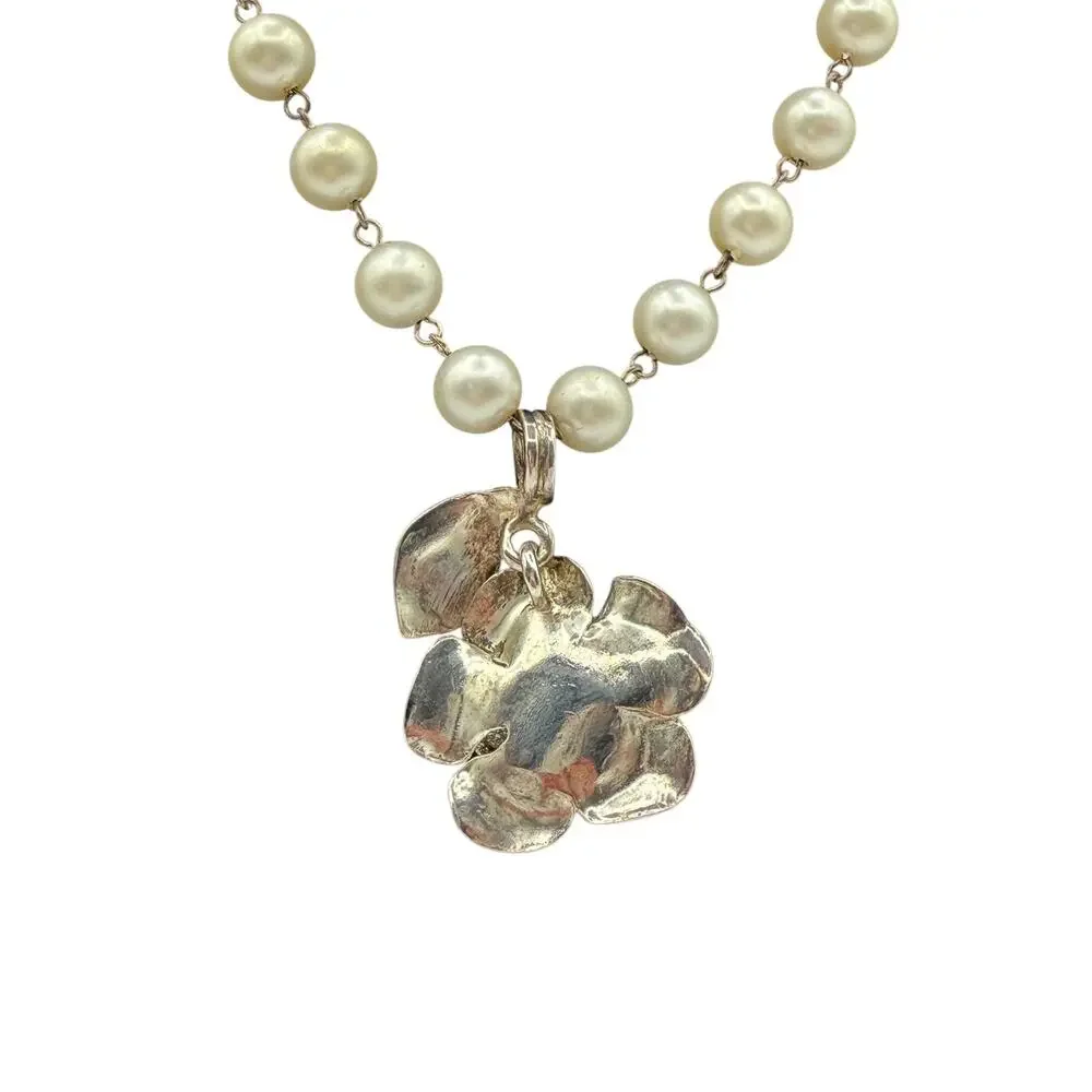 Chanel Mother of Pearl Camellia Necklace